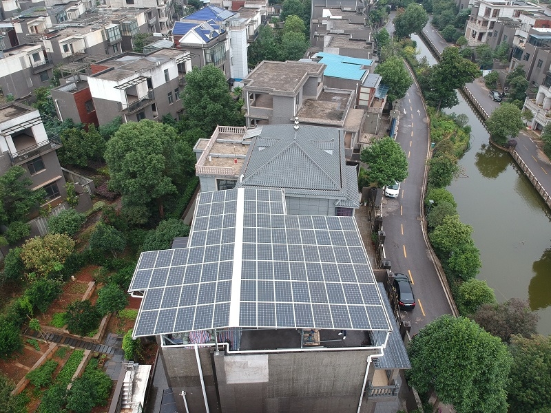 [別墅光伏陽光房]湘潭別墅高端定制綠色節能陽光房屋頂項目28.16KW項目