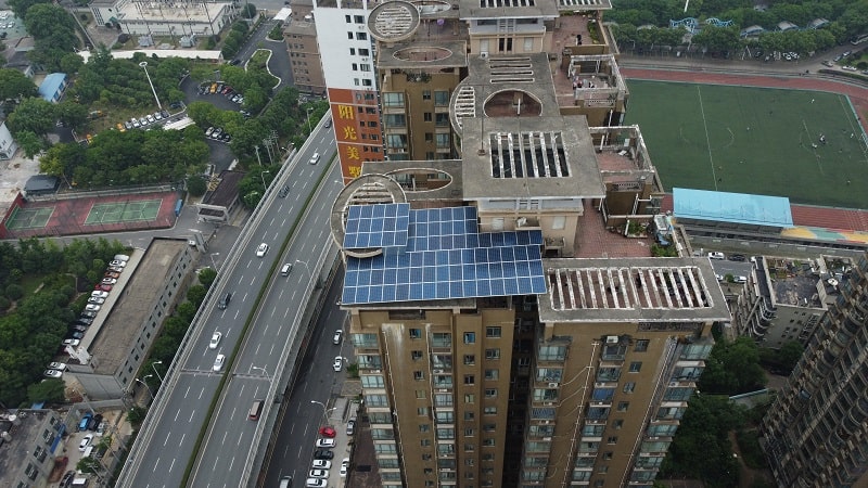 [小區高層陽光棚]武漢小區高層陽光棚屋頂23KW項目